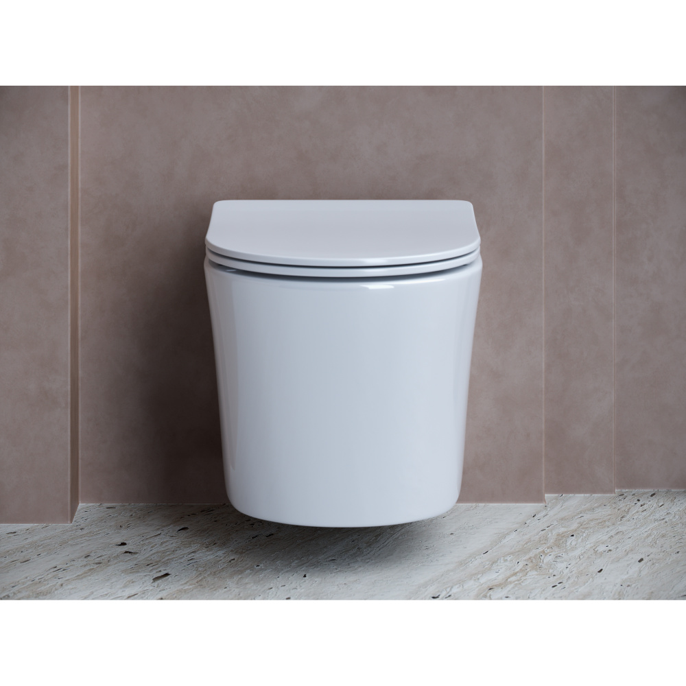 Подвесной унитаз Ceramicanova Balearica CN6000 с микролифтом, безободковый Белый