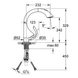 Grohe K4 33782000 Смеситель для кухни, выдвижной излив