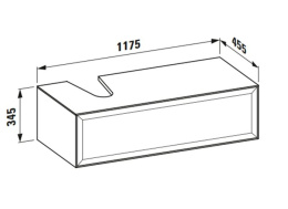 Тумба под раковину Laufen New Classic 117.5 х 45.5 х 34.5 см, 4.0608.5.085.631.1, подвесная, белый г