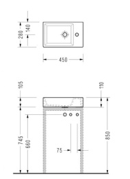 Накладная раковина Serel 45 см (2049)