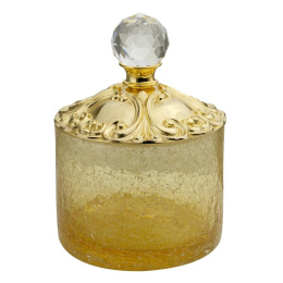 Migliore Cristalia 16824 Баночка высокая H9 см. с крышкой, стекло золото SWAROVSKI