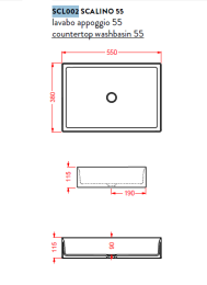 Фото Раковина накладная 55 см ArtCeram Scalino (SCL002 01 00) белый