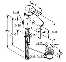 Фото Смеситель для раковины Kludi MX (331280562) хром