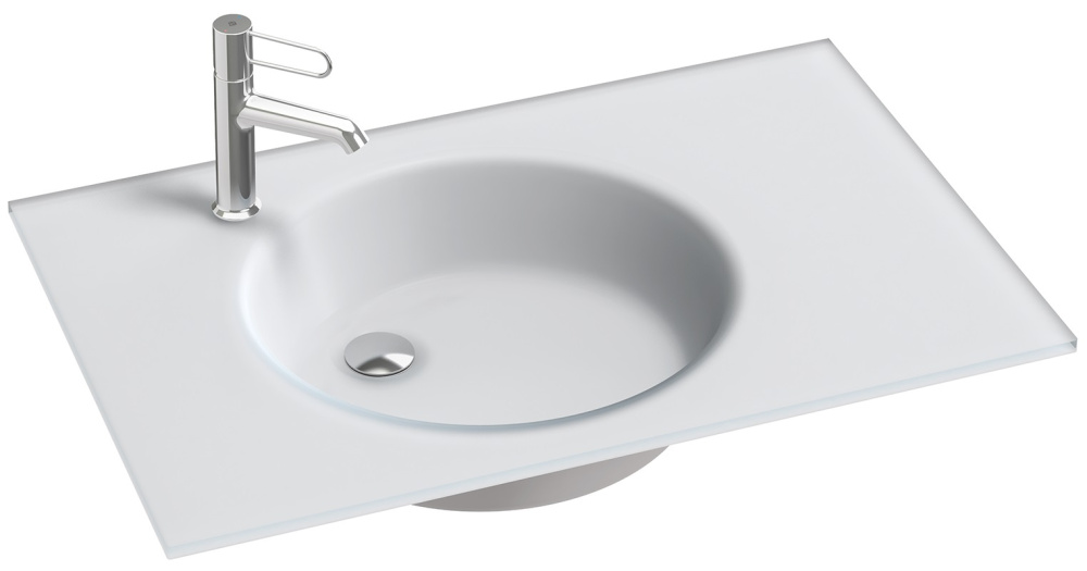 Фото Стеклянная раковина Jacob Delafon Odeon Rive Gauche EB2564-DE1, 100 см, белый, матовый