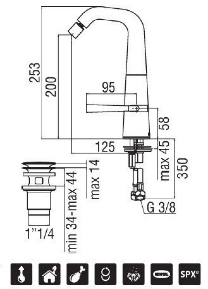 NOBILI Likid LK00119/2CR Смеситель для биде (хром)