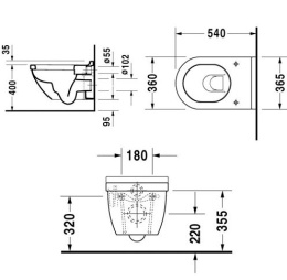 Инсталляция Geberit с безободковым унитазом Duravit Starck 3 458.125.21.1/45270900A1/0063890000, бел