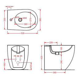 Биде напольное ArtCeram File 2.0 (FLB002 39 00) коричневый