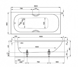 Ванна стальная Bette Form 2020 2950-000 AD, PLUS, AR, PLUS 180 х 80 х 42 см с шумоизоляцией, BetteGl