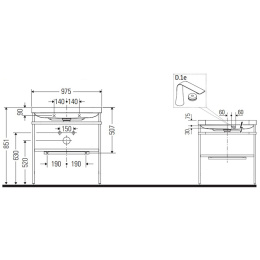 Консоль напольная с умывальником Duravit Happy D.2 Plus HP4838O2222, белый