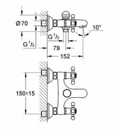 Фото GROHE Sinfonia 25030000 смеситель для ванны (хром)