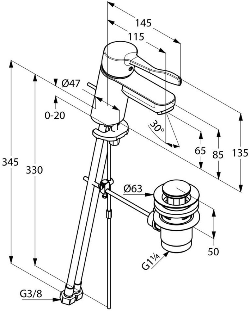 Фото Смеситель для раковины Kludi Logo Neo (372840575)