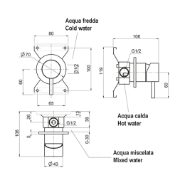 Смеситель для душа Cisal Xion XI000304D1, серый