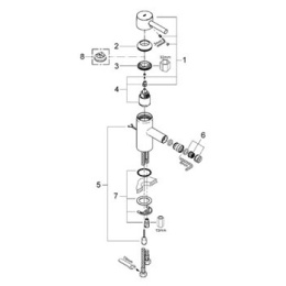 Grohe Essence 33623000 Смеситель однорычажный для биде, цепочка
