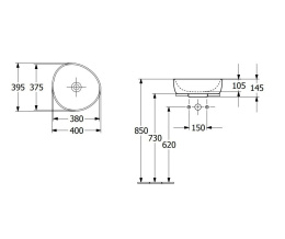 Фото Раковина накладная Villeroy&Boch Antao (4A7240R7) черный