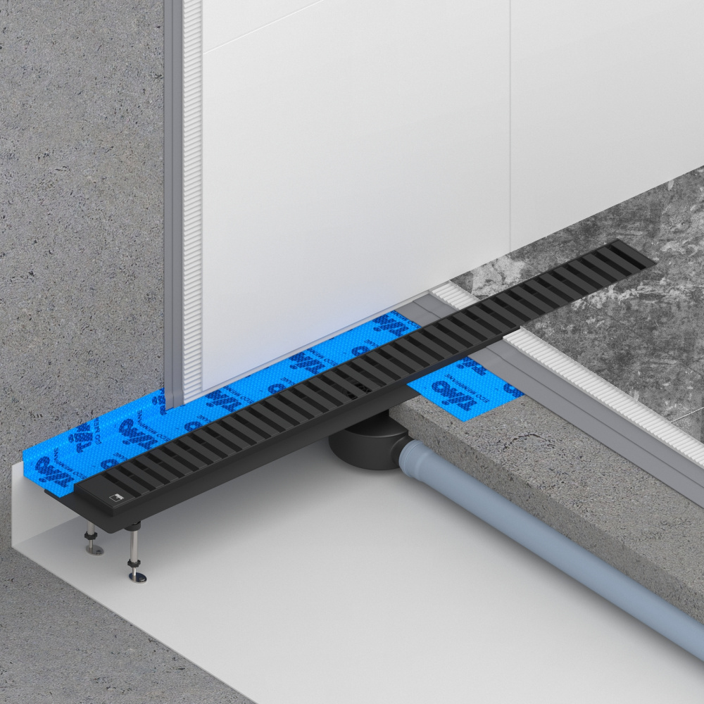 Фото Душевой лоток TIMO Drain System 900 DS230109/03 с вставкой "lines", Чёрный
