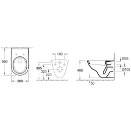 Инсталляция TECE c унитазом Villeroy&Boch O.novo 5660H101 с сиденьем SoftClose, подвесной, сиденье м