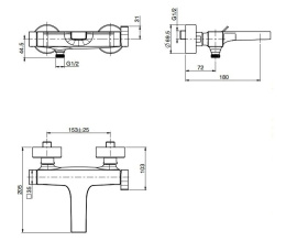 Смеситель для ванны F3964/1CR FIMA Carlo Frattini Zeta