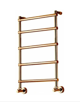 Фото Полотенцесушитель водяной Margaroli Sole 442-5 4423705GOB, высота 90 см, ширина 43.5 см, старая брон