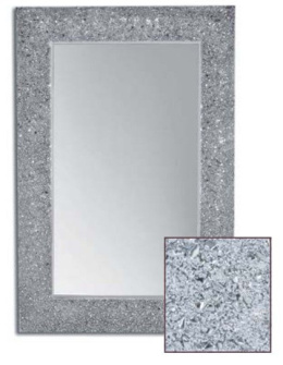 Зеркало AURA с рамой из хрустального стекла, цвет серебро глянец, с подсветкой