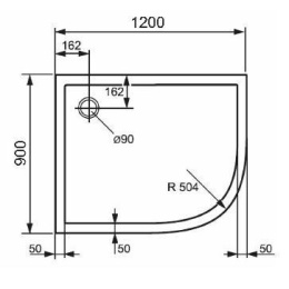 Душевой поддон Huppe PURANO 120 x 90 x h4 см, 202147.055, R504, из искусственного камня