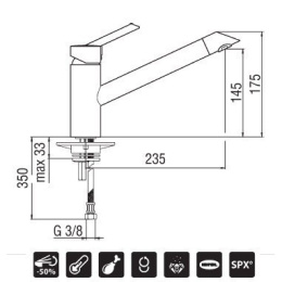 NOBILI Oz T2 OZ113/1T2CS Смеситель для кухни (хром/сатин)