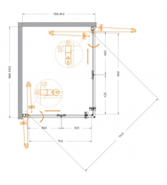Душевой уголок Cezares Eco-O-ASH-2-90/100-C-Cr 100 x 90 см без поддона