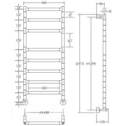 Фото Полотенцесушитель водяной Margaroli Sereno (Серено) 4-484/8 448408468CRN