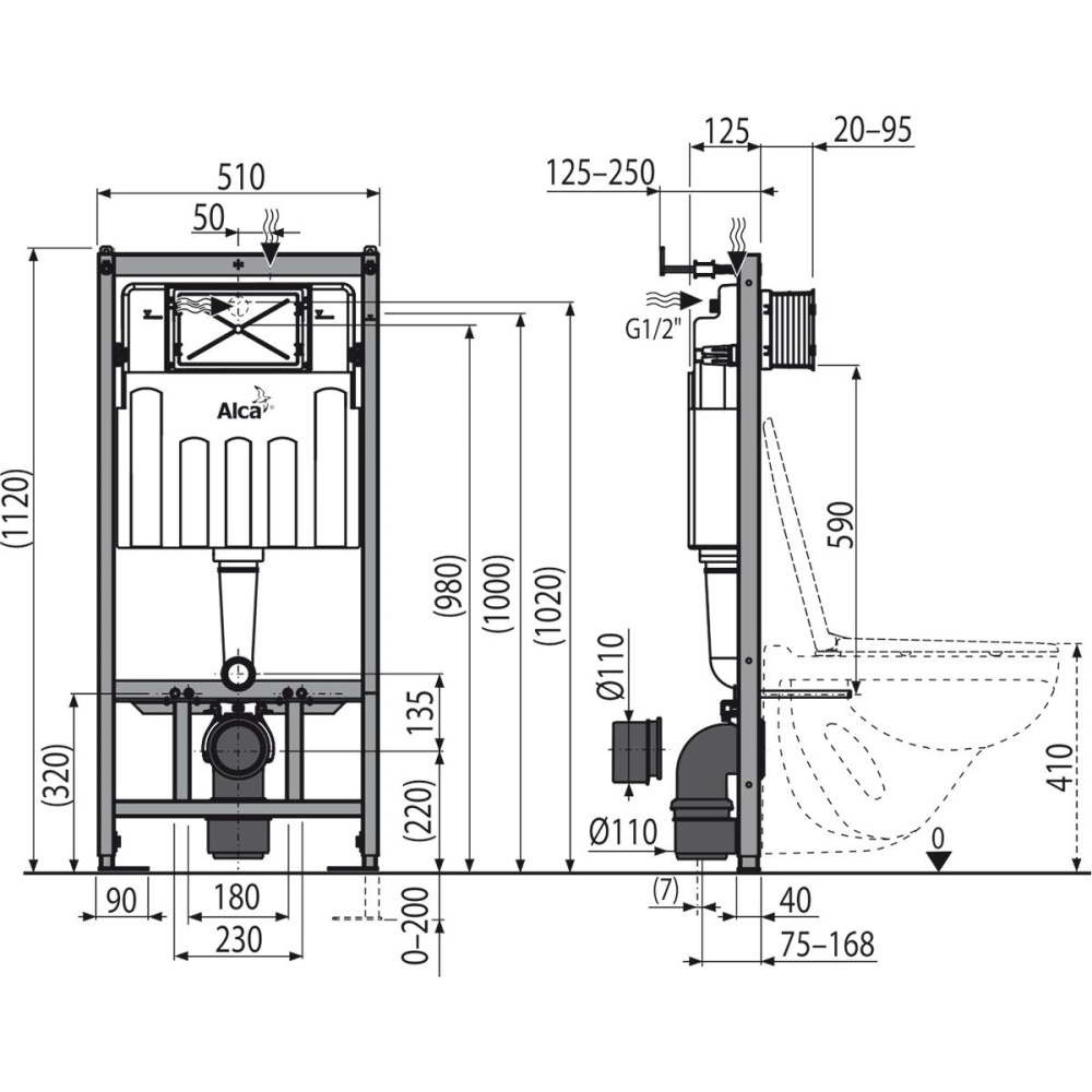 Инсталляция для унитаза AlcaPlast AM101/1120-4:1 UA M571-0001