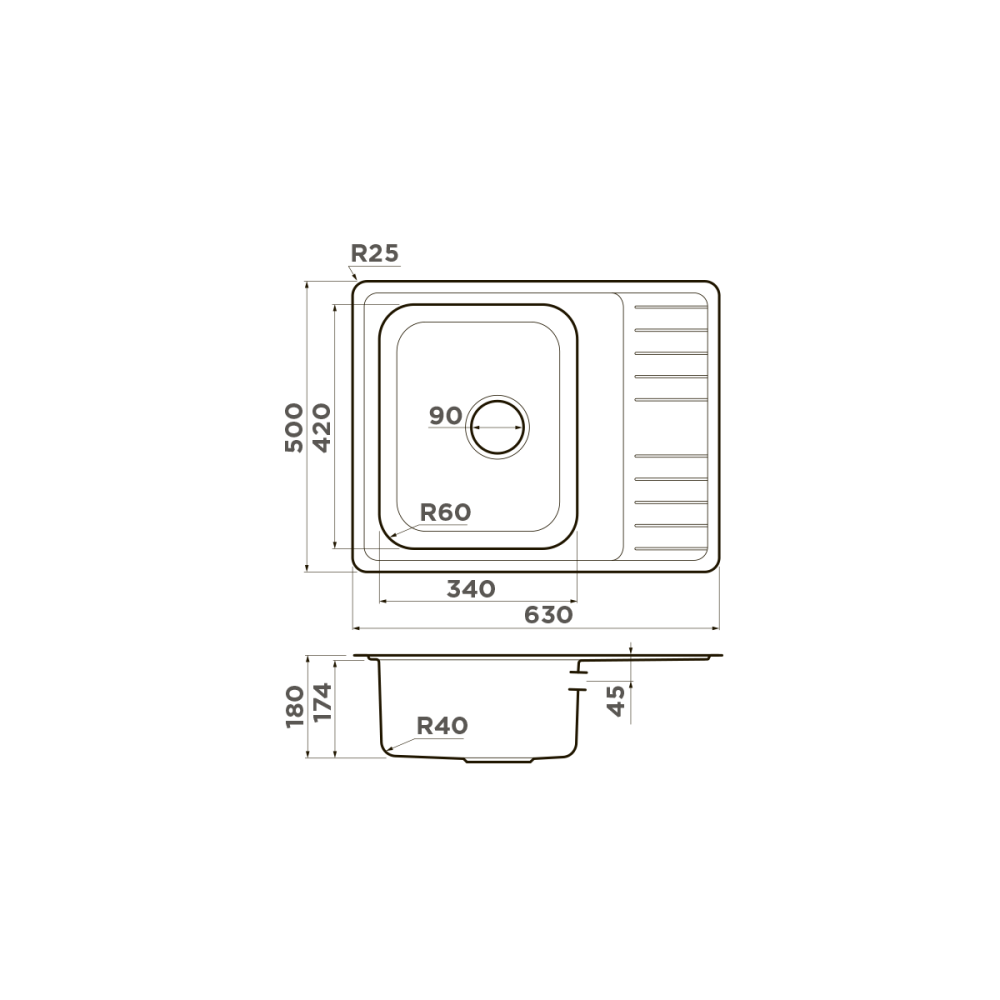 Кухонная мойка Omoikiri Sagami 63-IN (4993732) нержавеющая сталь