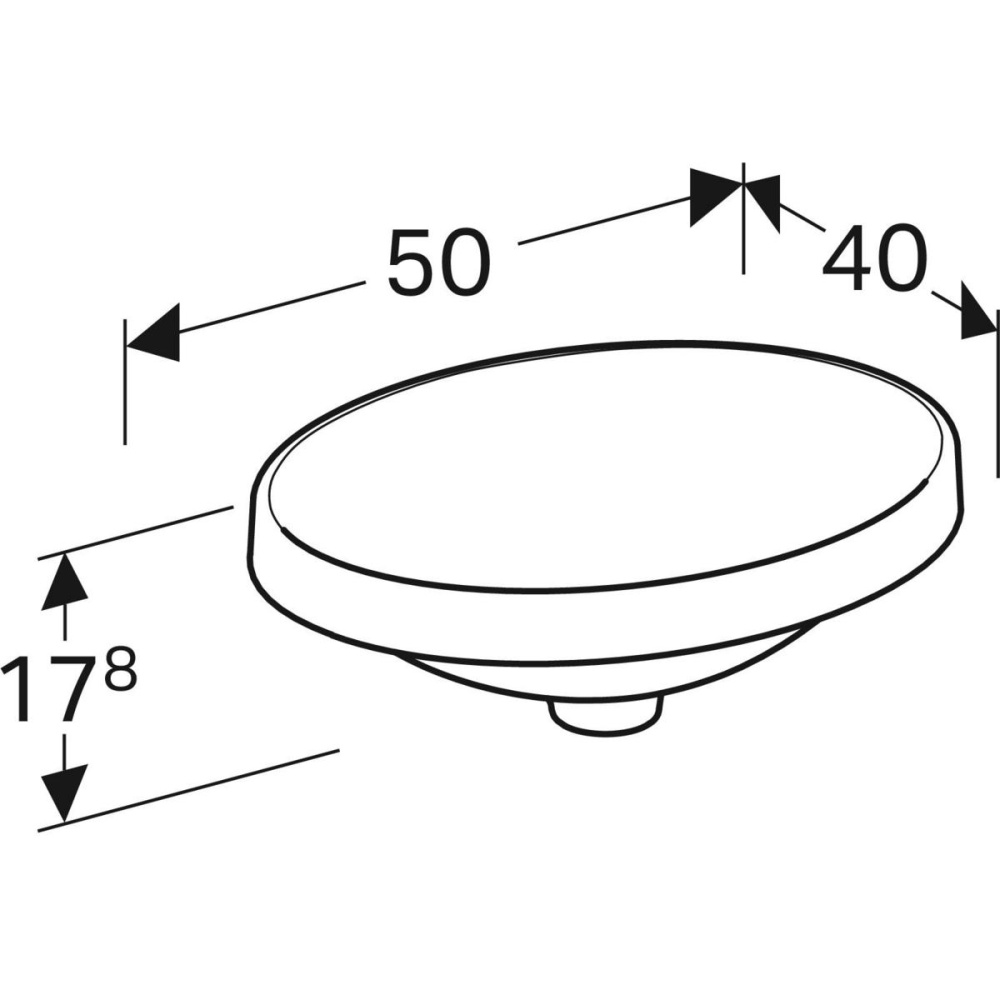 Geberit Variform 500.710.01.2 Раковина, встраиваемая сверху, накладная