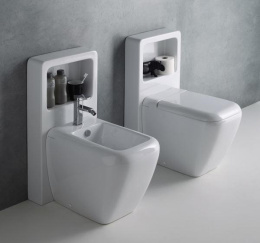Cielo SHUI SHVA+MABX унитаз напольный в комплекте с керамической полкой и сидением (цвет: белый)