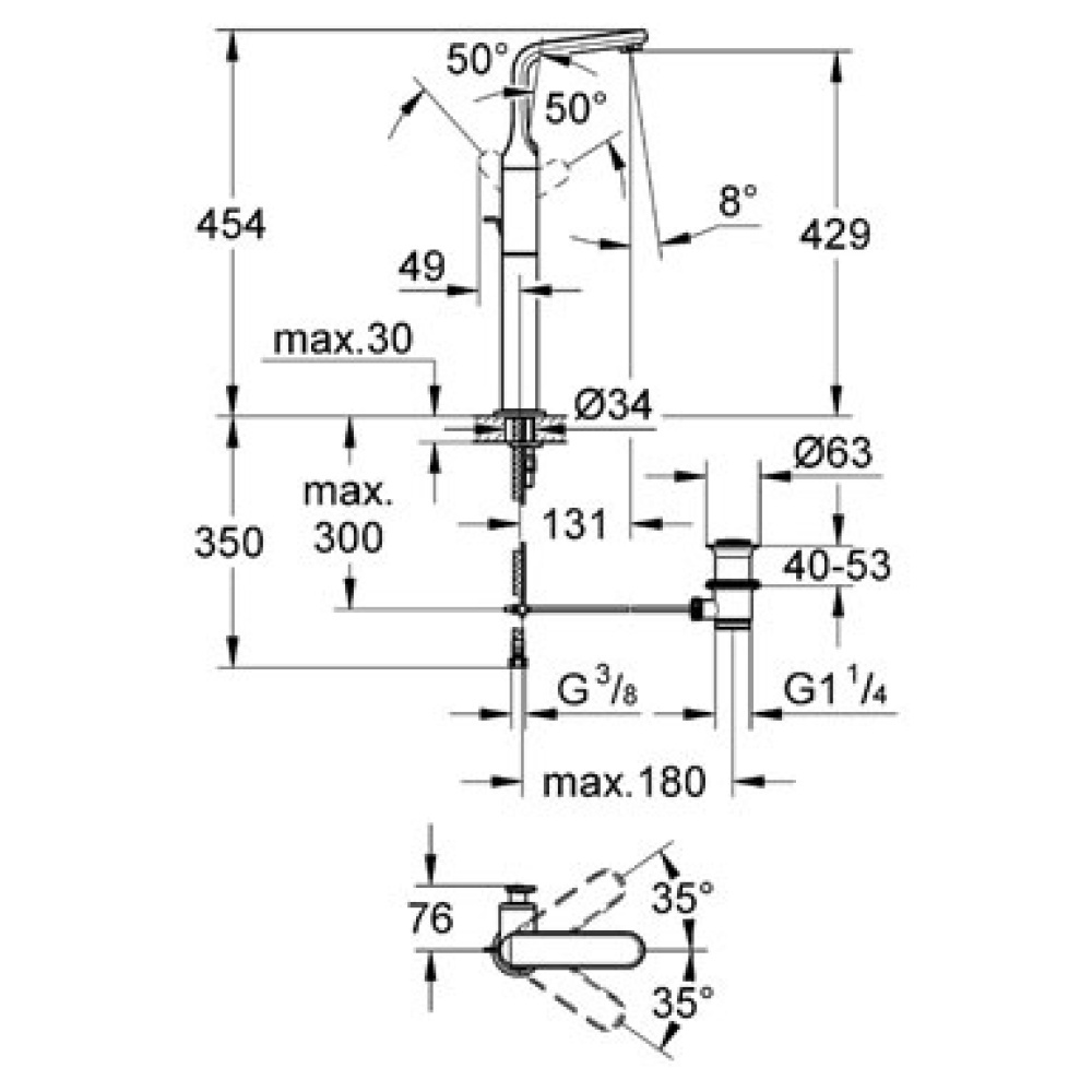 Смеситель Grohe Veris 32191000 для раковины
