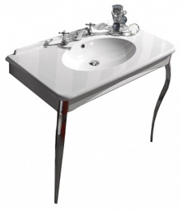 Раковина консоль Kerasan Retro 1049K0 на хромированных ножках (100 см)