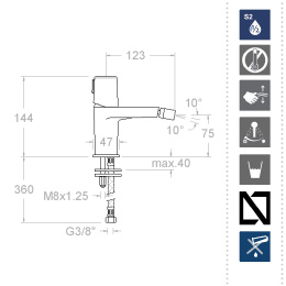 Фото Смеситель для биде RamonSoler TZAR 340301NM черный