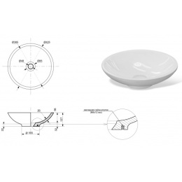 Фото Раковина 43х13см Эстет Эстель (ФР-00014968) белый матовый