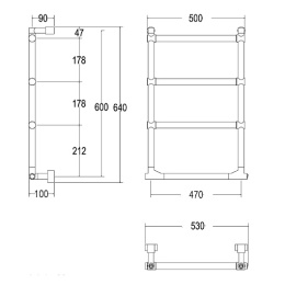 Фото Полотенцесушитель электрический Margaroli Sole 5124704GOB 64х50см золото