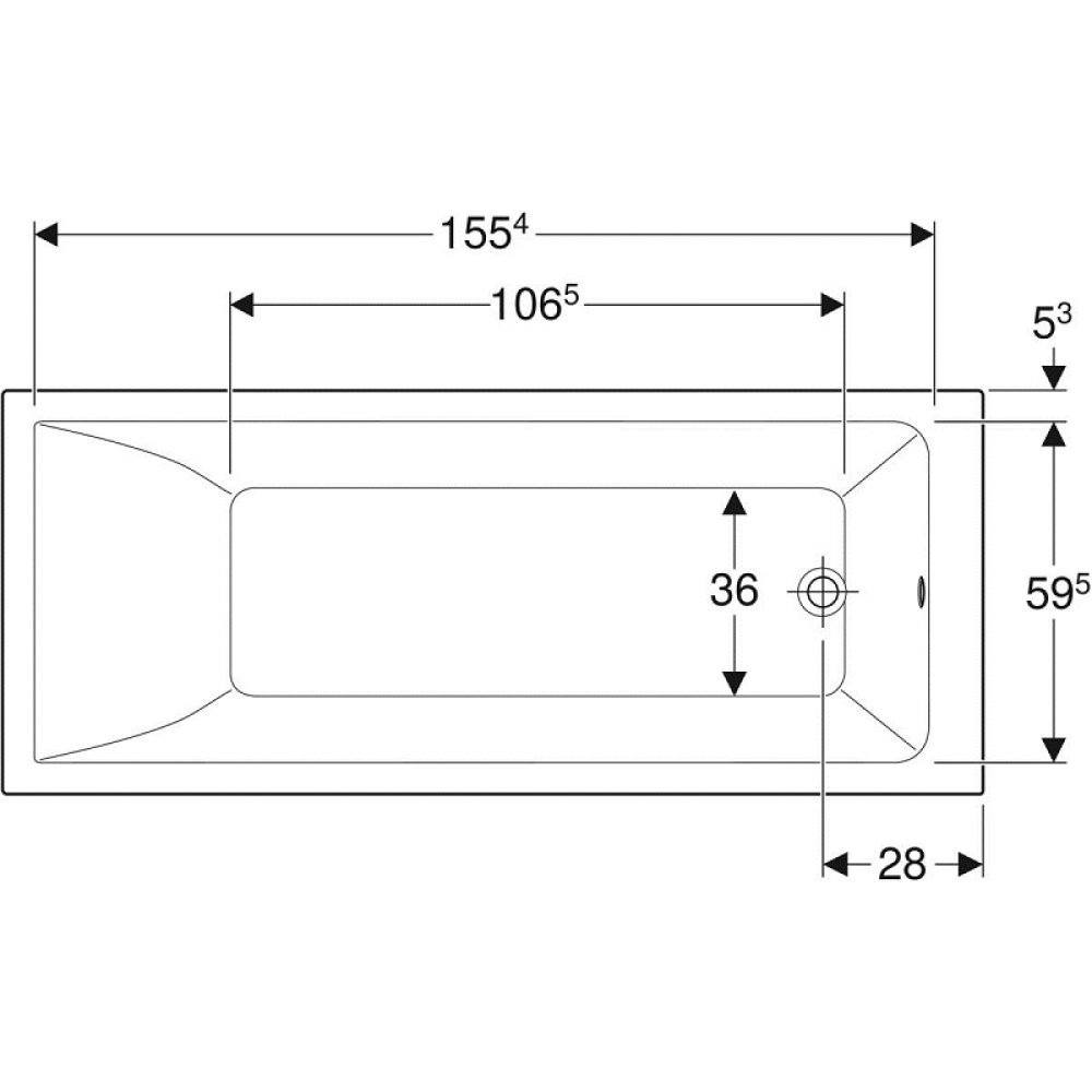 Фото Акриловая ванна 170x70 Geberit (554.304.01.1), прямоугольная