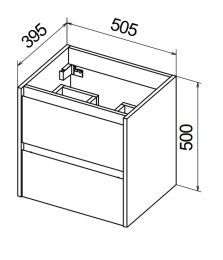 Фото База под раковину BelBagno Kraft 39 KRAFT 39-500/390-2C-SO-RNN