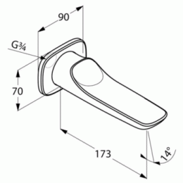 Фото Излив для ванны Kludi Ambienta (5350505) хром