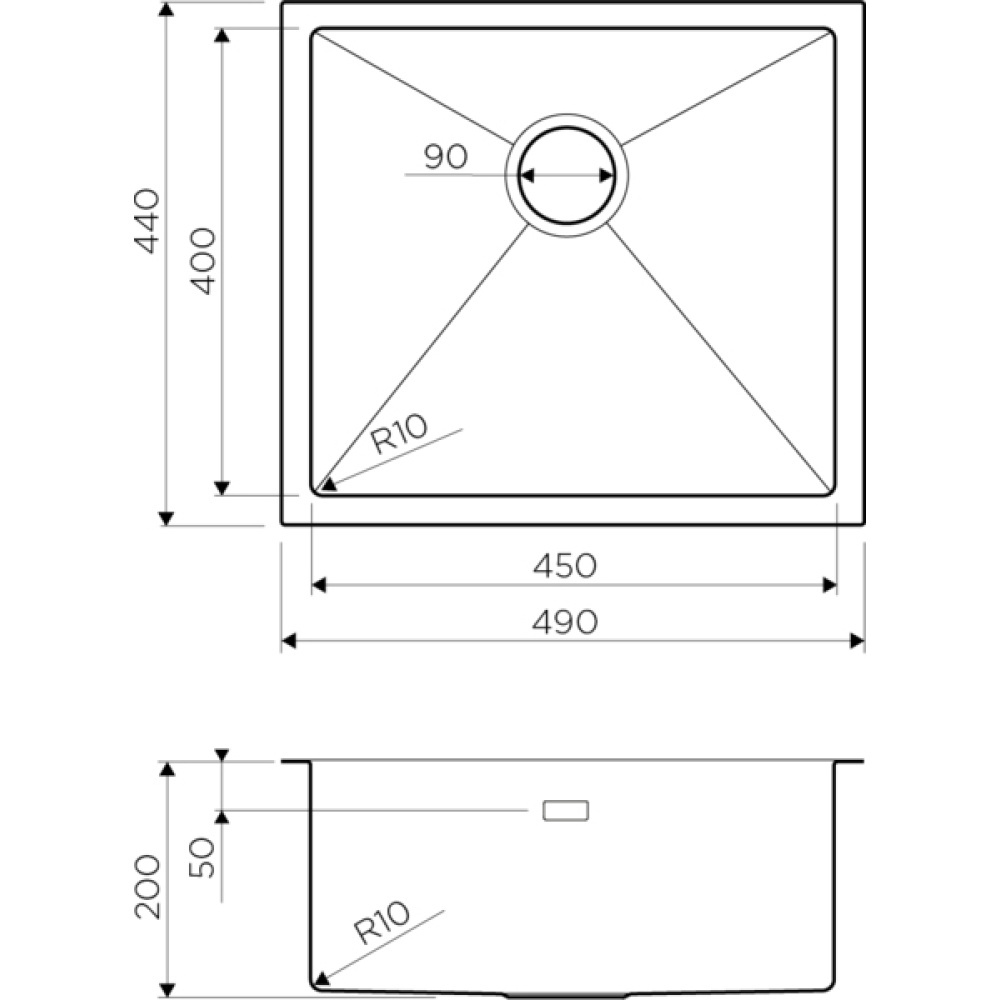Кухонная мойка Omoikiri Taki 49-U (4973524) вороненая сталь