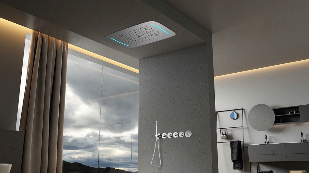 Фото Душевая система встроенная с термостатом Timo Saona SX-2319/18SM черное золото