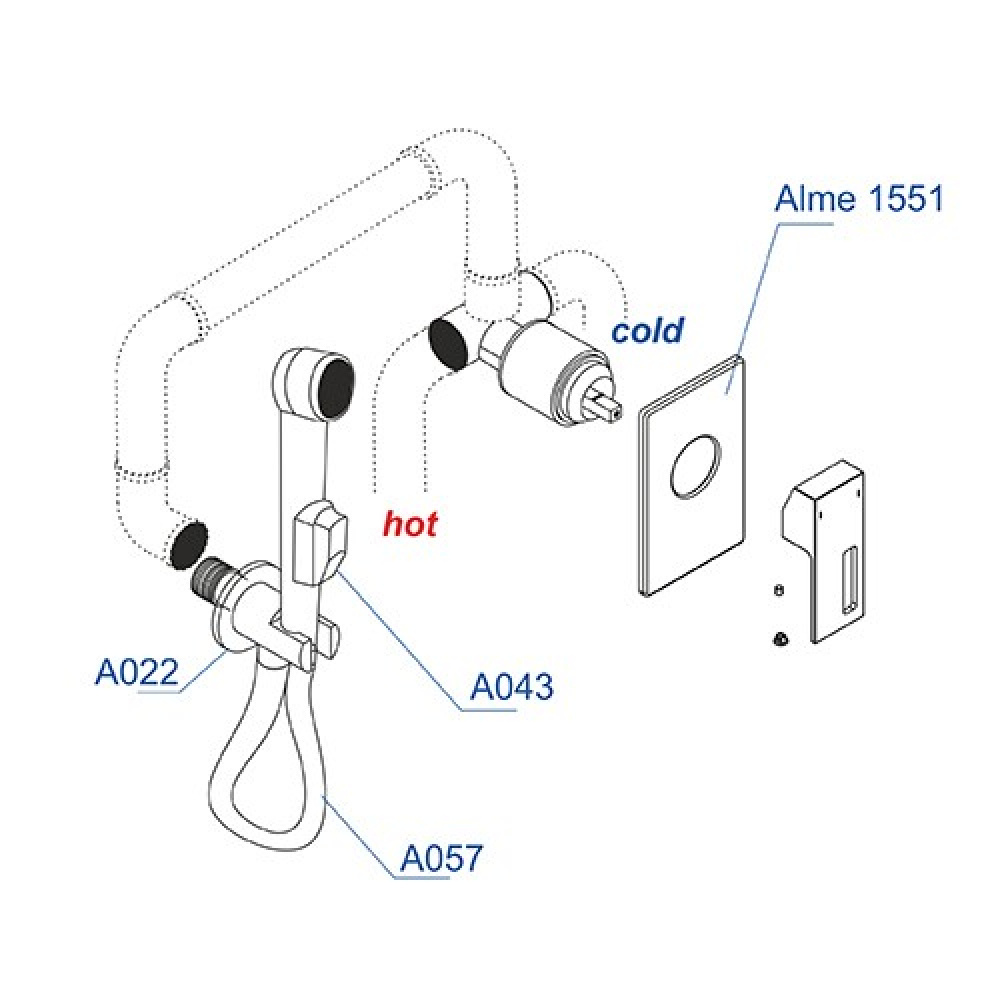Гигиенический душ со смесителем WasserKRAFT Alme A01557 Хром