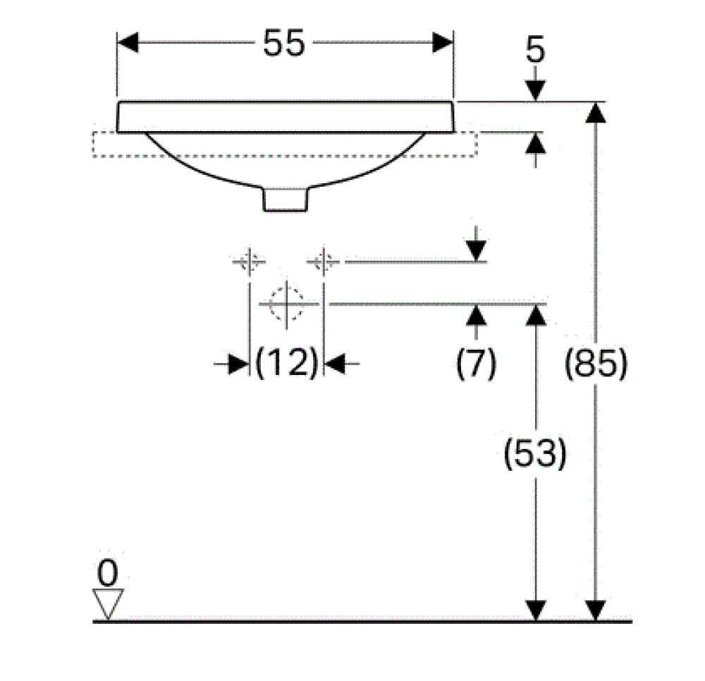 Фото Geberit Variform 500.738.01.2 Раковина, встраиваемая сверху, накладная