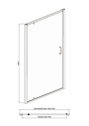 Душевая дверь в нишу Bravat Blackline (BD100.4111B) 900х2000