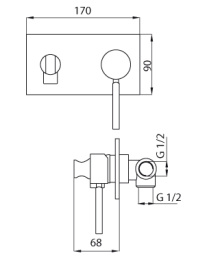 Гигиенический душ встраиваемый Cezares OLIMP-DIF-02 бронза