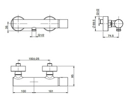 Смеситель для душа F4165/1CR FIMA Carlo Frattini Nomos Go
