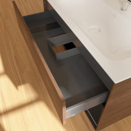 Villeroy Boch Finion F040PHGN Тумба под раковину 996х498 мм (glossy black/walnut veneer)
