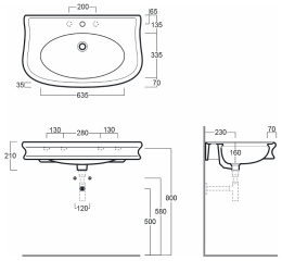 Фото Раковина SIMAS Lante 90 LA11bi*1 с 1 отв. под смеситель, цвет: белый