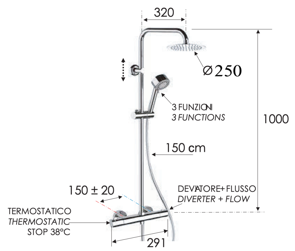 Фото Душевая система термостатическая Remer Elegance EQ32XUFM25