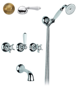 Смеситель Nicolazzi Dames Anglaises 1403BZ78 для ванны и душа, бронза, ручки P. Mont Blanc